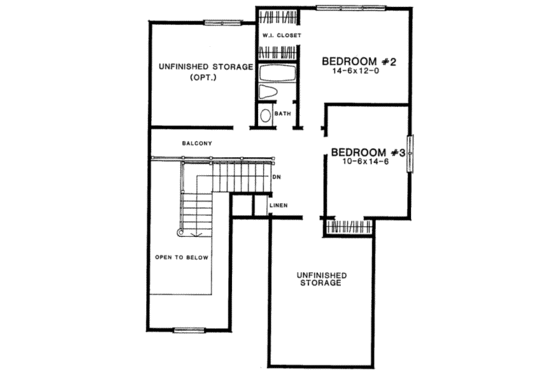 Floor Plan - Upper Floor for European House Plan #322-117 - 3 bed, 2.5 bath
