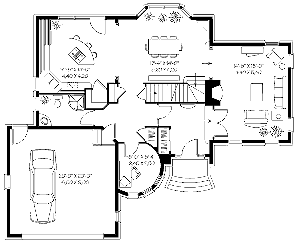 European Floor Plan - Main Floor Plan #23-367