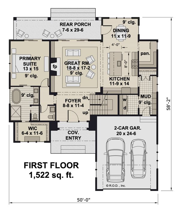 Traditional Floor Plan - Main Floor Plan #51-1299