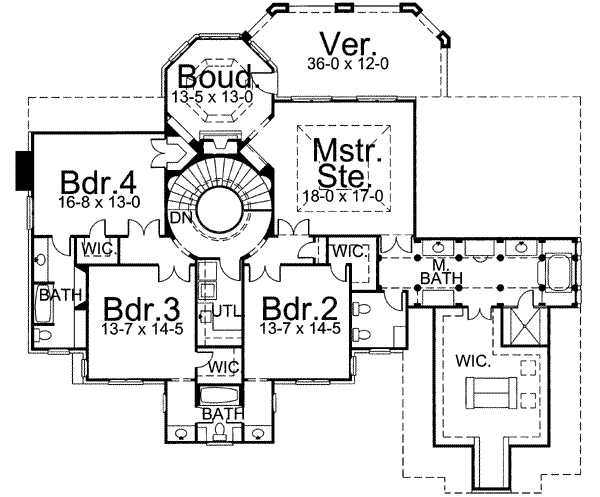 House Design - European Floor Plan - Upper Floor Plan #119-104