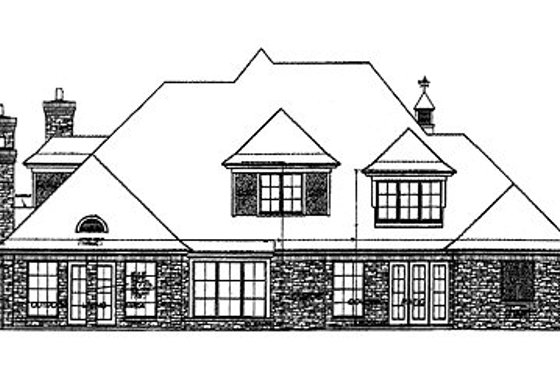 Exterior - Rear Elevation for European House Plan #310-560 - 4 bed, 3.5 bath
