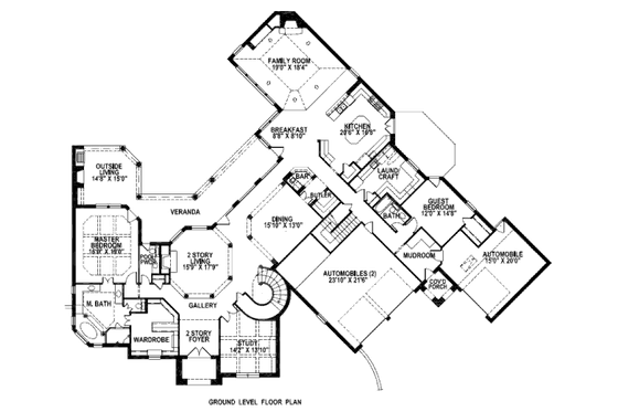 Floor Plan - Main Floor for European House Plan #141-243 - 5 bed, 4.5 bath