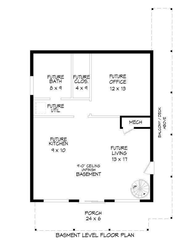 Contemporary Floor Plan - Lower Floor Plan #932-583