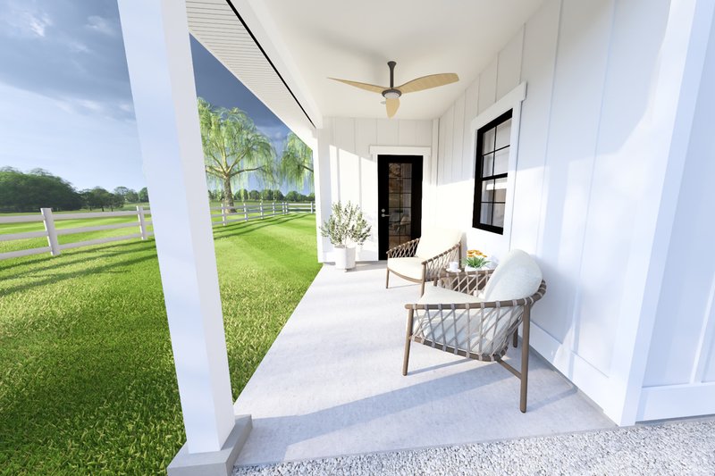 House Design - Exterior - Covered Porch for Farmhouse House Plan #126-295 - 1 bed, 1 bath
