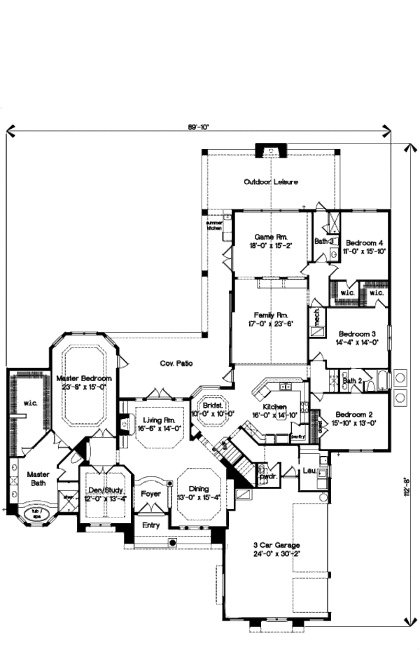European Floor Plan - Main Floor Plan #135-178