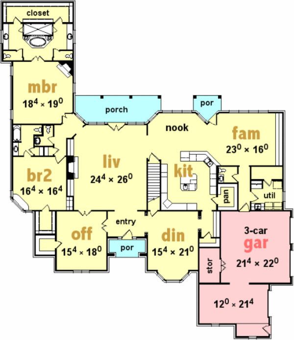European Floor Plan - Main Floor Plan #329-326