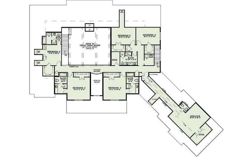 Dream House Plan - Floor Plan - Upper Floor for European House Plan #17-2538 - 6 bed, 7.5 bath