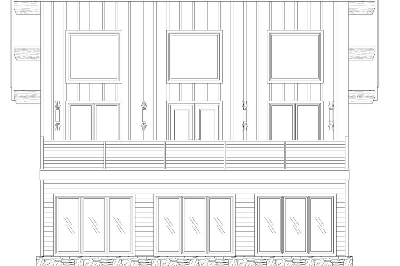 House Blueprint - Exterior - Rear Elevation 1 for Contemporary House Plan #932-678 - 2 bed, 2.5 bath