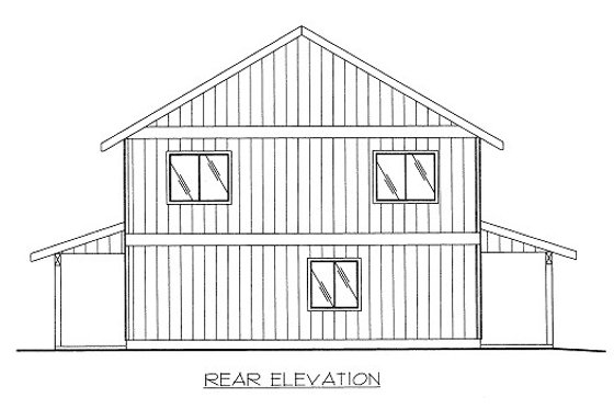 Exterior - Rear Elevation for Bungalow House Plan #117-683 - 4 bed, 3 bath