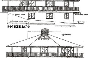 Exterior - Rear Elevation 1 for Beach House Plan #320-292 - 3 bed, 2 bath