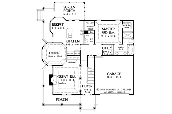 Floor Plan - Main Floor for Country House Plan #929-644 - 3 bed, 2.5 bath