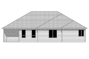 Exterior - Rear Elevation for Craftsman House Plan #943-17 - 3 bed, 2.5 bath