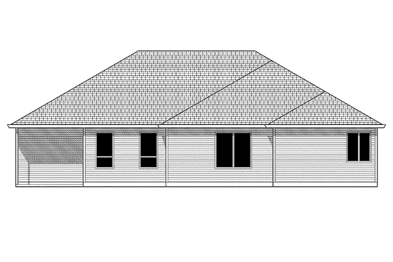 Exterior - Rear Elevation for Craftsman House Plan #943-17 - 3 bed, 2.5 bath