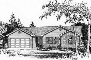 Ranch Exterior - Front Elevation Plan #22-530