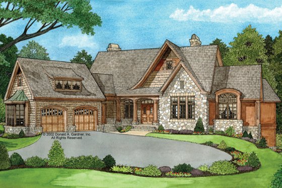 Exterior - Front Elevation 5 for European House Plan #929-894 - 4 bed, 4.5 bath