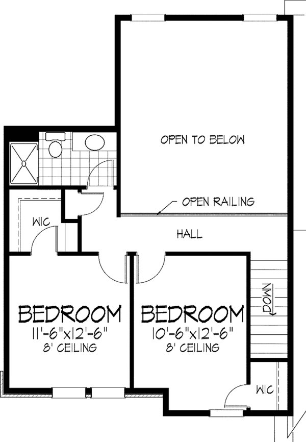 Architectural House Design - Traditional Floor Plan - Upper Floor Plan #51-807