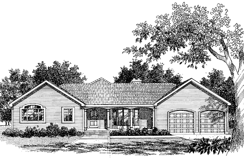 Architectural House Design - Ranch Exterior - Front Elevation Plan #456-44