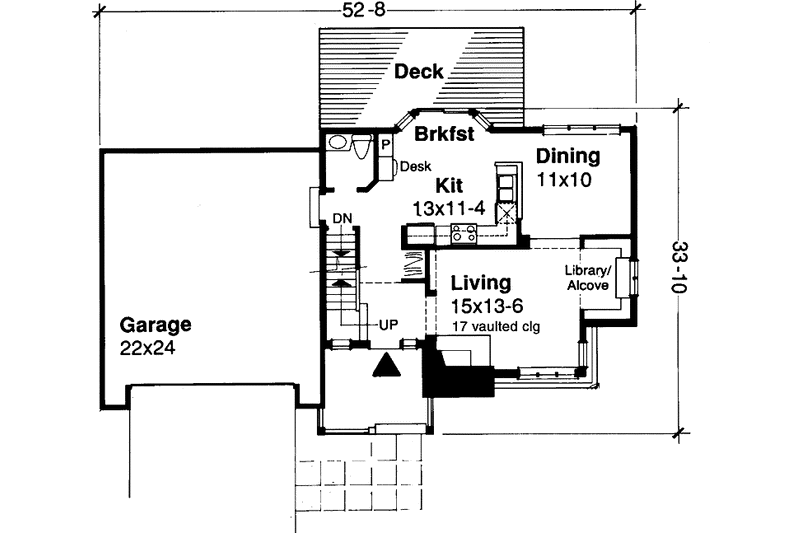 Dream House Plan - Floor Plan - Main Floor for Craftsman House Plan #320-506 - 3 bed, 2.5 bath