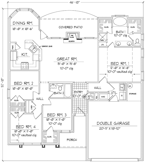 Home Plan - European Floor Plan - Main Floor Plan #42-666
