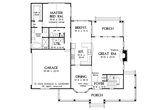 Floor Plan - Main Floor for Country House Plan #929-737 - 4 bed, 2.5 bath