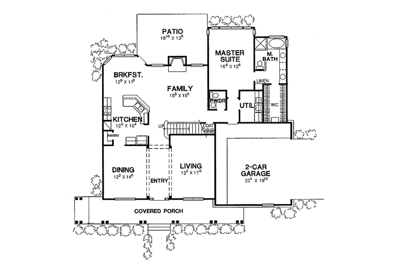 Home Plan - Floor Plan - Main Floor for Country House Plan #472-154 - 3 bed, 2.5 bath