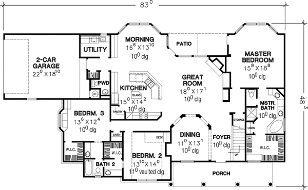 House Plan Design - Country Floor Plan - Main Floor Plan #472-357
