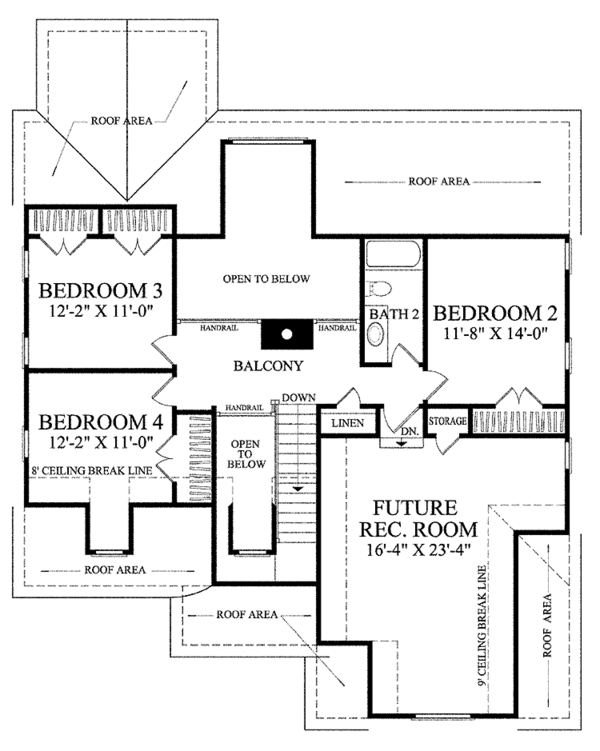 Architectural House Design - Colonial Floor Plan - Upper Floor Plan #137-317