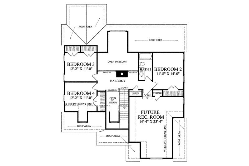 Home Plan - Floor Plan - Upper Floor for Colonial House Plan #137-317 - 4 bed, 2.5 bath