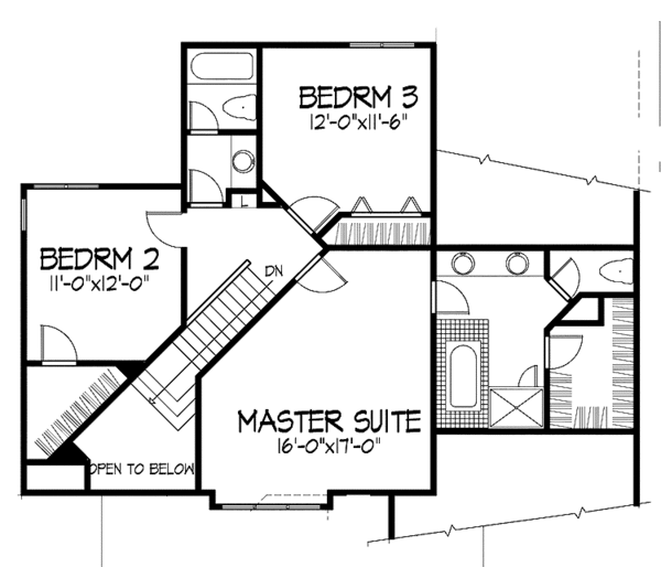 House Plan Design - Traditional Floor Plan - Upper Floor Plan #320-684
