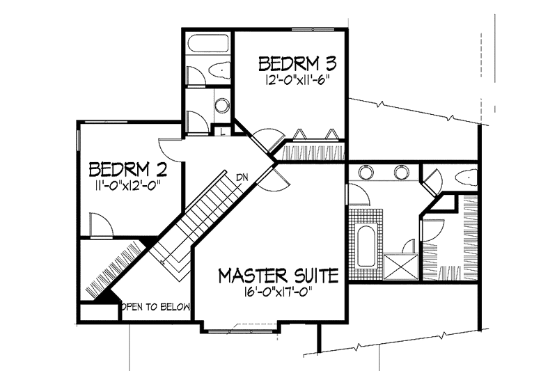 Home Plan - Floor Plan - Upper Floor for Traditional House Plan #320-684 - 3 bed, 2.5 bath