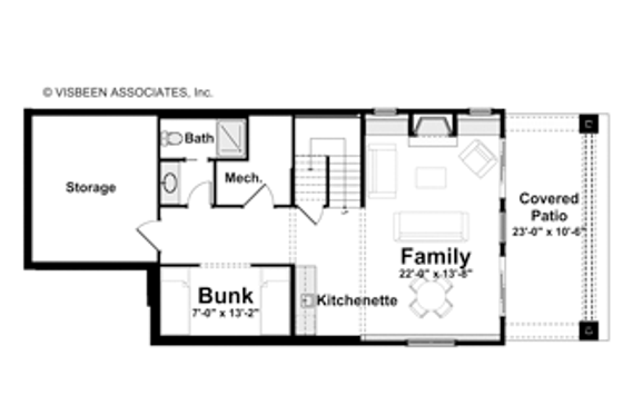 Floor Plan - Lower Floor for Traditional House Plan #928-192 - 3 bed, 2.5 bath