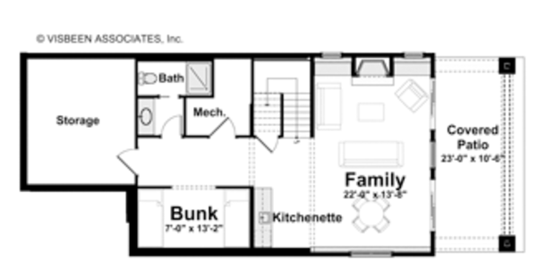Architectural House Design - Traditional Floor Plan - Lower Floor Plan #928-192
