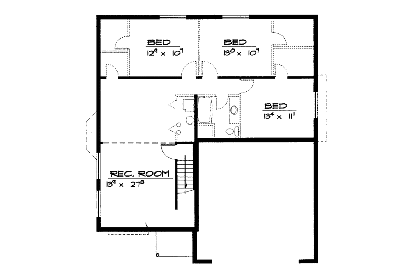 Home Plan - Floor Plan - Upper Floor for Ranch House Plan #308-261 - 3 bed, 2 bath