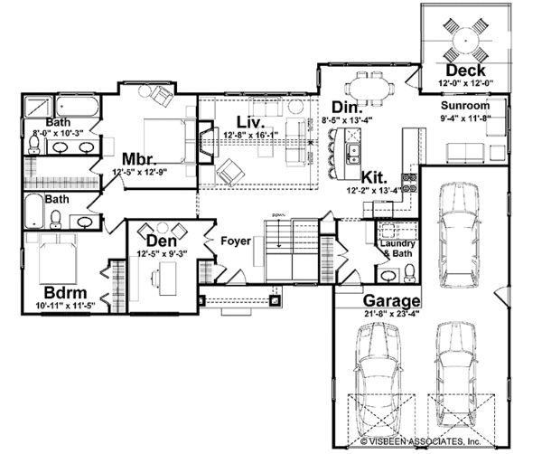 Craftsman Floor Plan - Main Floor Plan #928-125