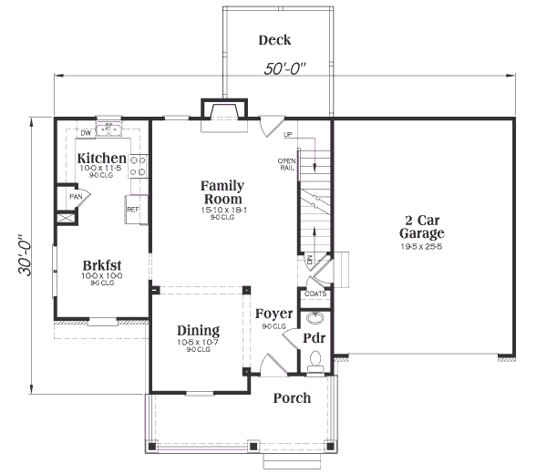 Craftsman Style House Plan - 3 Beds 2.5 Baths 1582 Sq/Ft Plan #419-190 ...