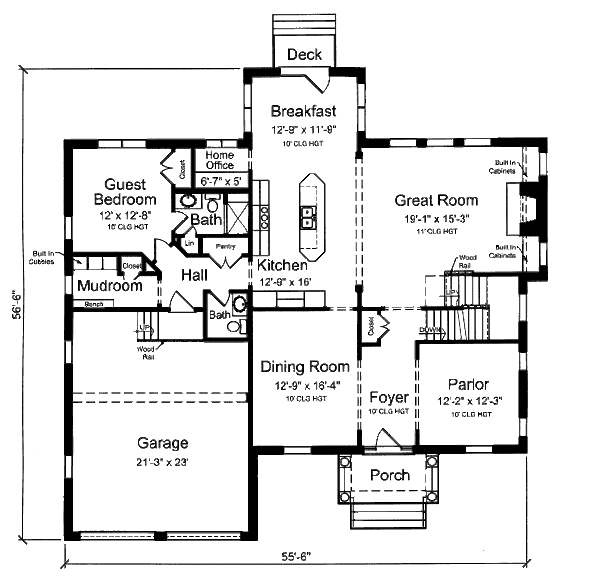 Colonial Floor Plan - Main Floor Plan #46-507