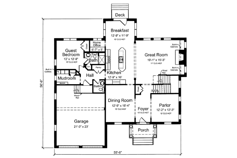 Dream House Plan - Floor Plan - Main Floor for Colonial House Plan #46-507 - 6 bed, 5.5 bath