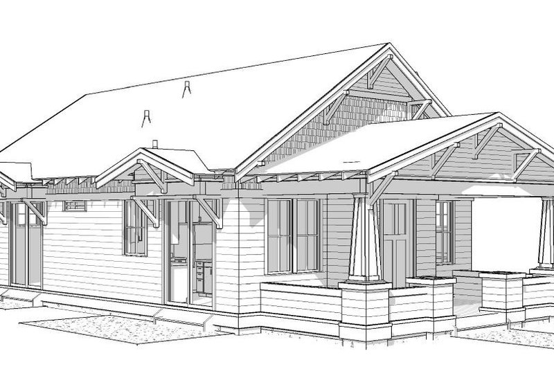House Design - Exterior - Front Elevation 5 for Craftsman House Plan #895-160 - 2 bed, 2 bath