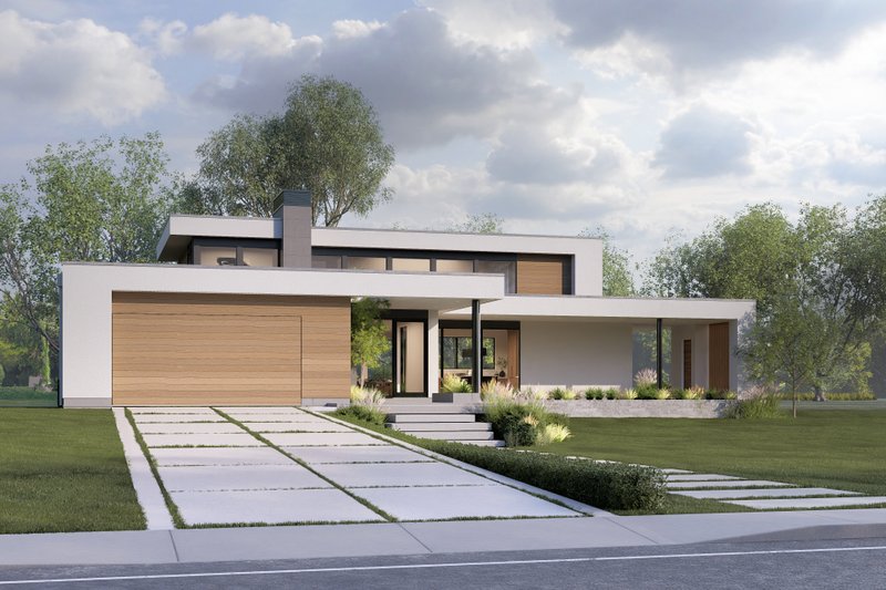 House Plan Design - Contemporary Exterior - Front Elevation Plan #1114-91