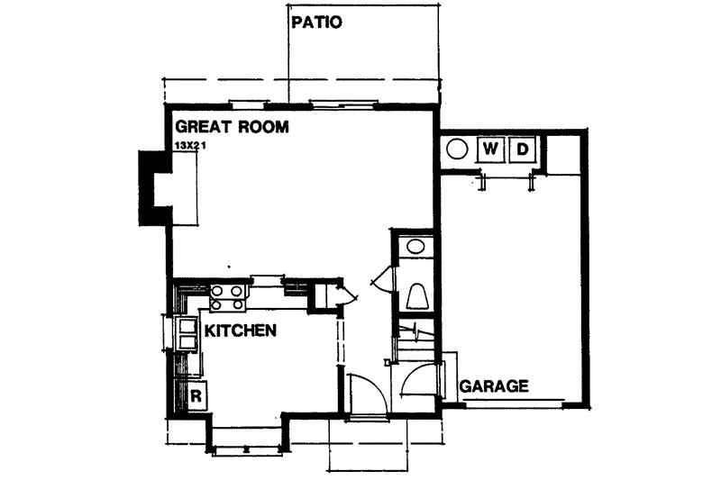 Dream House Plan - Floor Plan - Main Floor for Colonial House Plan #30-221 - 2 bed, 2.5 bath