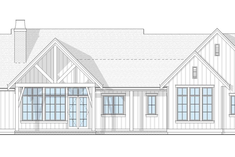 House Blueprint - Exterior - Rear Elevation 2 for Farmhouse House Plan #1114-122 - 3 bed, 2.5 bath