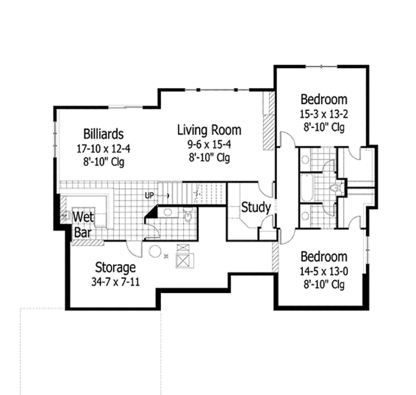 Dream House Plan - Colonial Floor Plan - Lower Floor Plan #51-1068