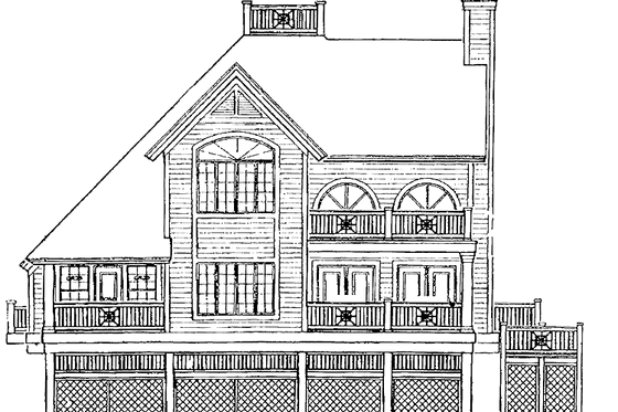 Exterior - Rear Elevation 1 for Traditional House Plan #930-156 - 3 bed, 2.5 bath