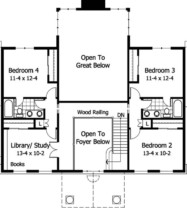 Home Plan - Classical Floor Plan - Upper Floor Plan #51-787