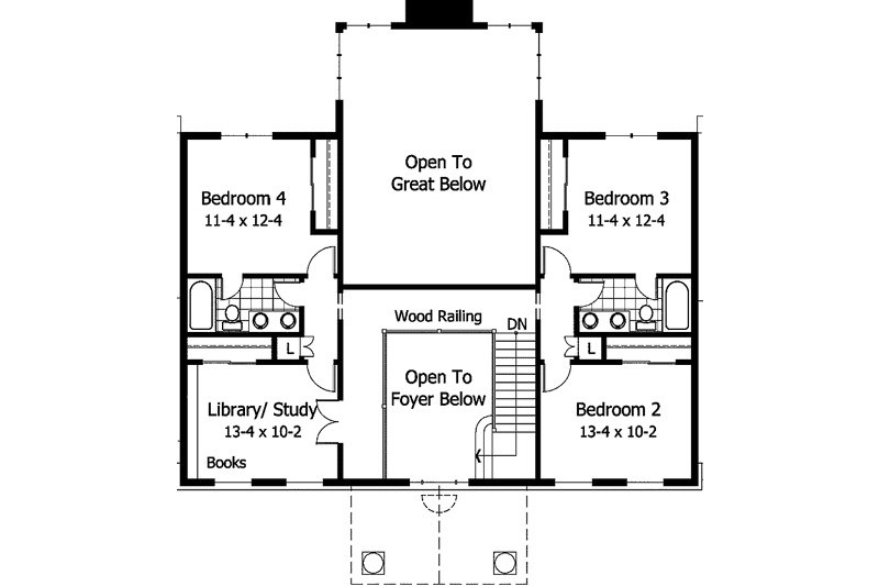 Architectural House Design - Floor Plan - Upper Floor for Classical House Plan #51-787 - 4 bed, 3.5 bath