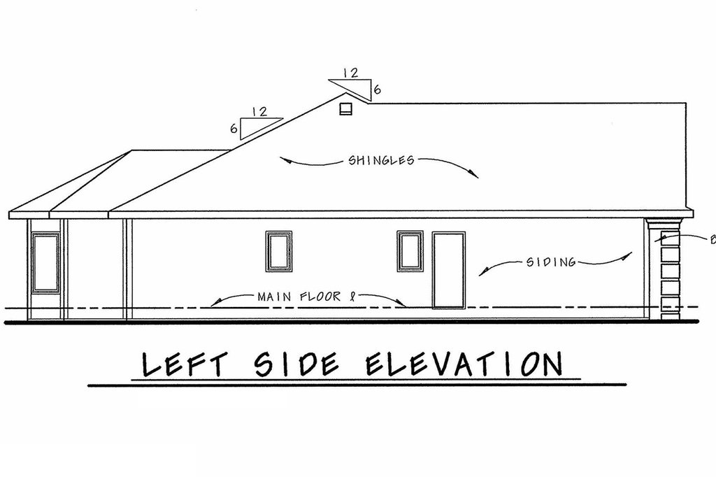 Exterior - Other Elevation 1 for European House Plan #20-1422 - 2 bed, 2 bath