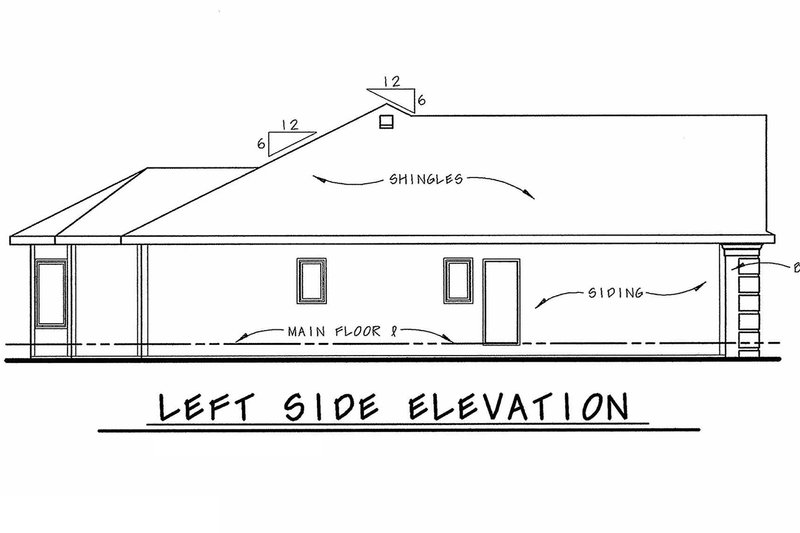 House Plan Design - Exterior - Other Elevation 1 for European House Plan #20-1422 - 2 bed, 2 bath