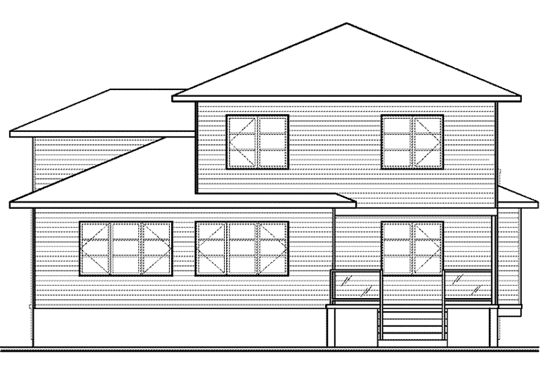 Home Plan - Exterior - Rear Elevation for Contemporary House Plan #23-2545 - 3 bed, 2.5 bath