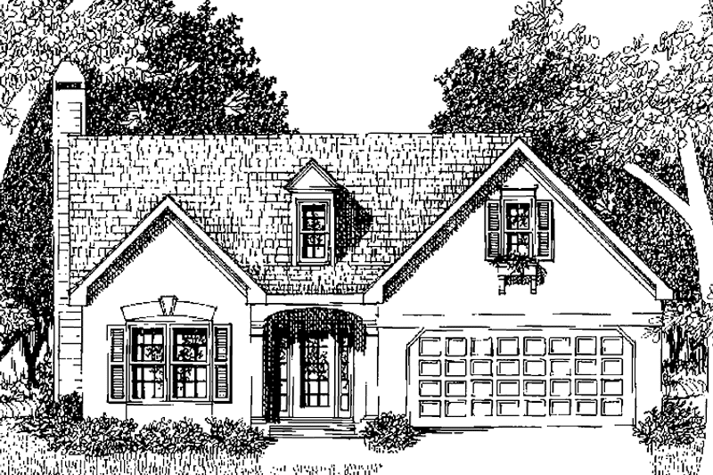 Home Plan - Exterior - Front Elevation 3 for Ranch House Plan #129-172 - 3 bed, 2 bath