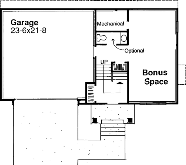 Architectural House Design - Traditional Floor Plan - Lower Floor Plan #320-508